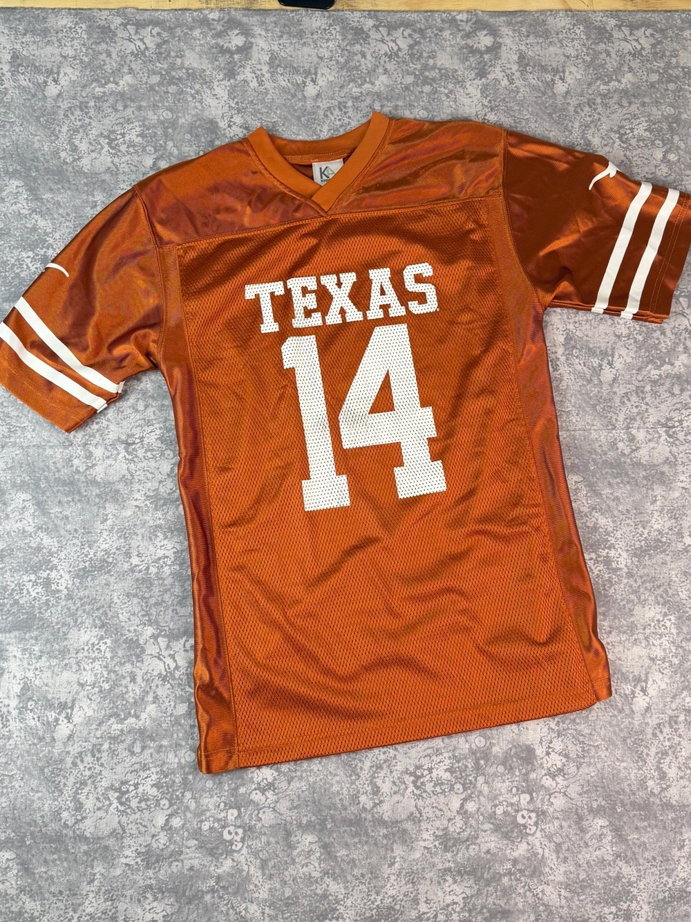 Knights Apparel Texas Longhorns #14 Mesh Football Jersey - Orange & White